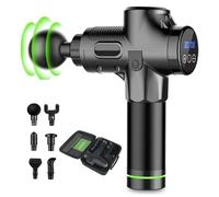 Massage Gun Deep Tissue, Muscle Percussion Massager with 30 Speeds Quiet Hand Massagers with LCD Touch Screen 6 Heads for Shoulder Body Back Relaxation