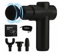 Massage Gun Deep Tissue Percussion Massager - Pain Relief Muscle Massager with 4 Heads, Ergonomic Handle - Ideal Birthday Gift,Fitness Love