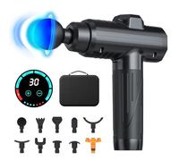 Massage Gun Deep Tissue, Portable Muscle Device with 10 Massage Heads, 2026 Massager 30 Speeds with LCD Touch Screen, Featuring Quiet Glide Technology with Carry Case