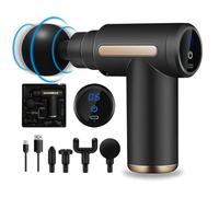 Massage gun massager mini massage gun muscle massager electric portable hand massager with 4 massage heads 6 speeds to relieve muscle pain with display