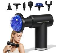 Massage Gun with Heat Function and Cold, Muscle Percussion Massager with 6 Massage Heads, Mini Massage Gun Heat, Mini Massage Gun for Shoulder, Body, Back, Relaxation, 6 Intensity Levels