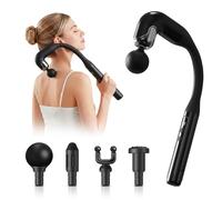 Massage Gun with Upgraded Extension Handle,Back Shoulder Massager for Pain Relief Deep Tissue, Muscles/Neck/Shoulders/Waist/Legs Massager with 4 Massage Heads & 6 Speed Levels & 3 Massage Modes