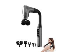 Massage Gun with Upgraded Extension Handle, U-Shaped Massage Gun Hot Compress Fitness Deep Tissue, Back Massager, Muscles/Neck/Shoulders/Waist/Legs Massager Portable for Pain Relief (Grey)