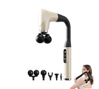 Massage Gun with Upgraded Extension Handle, U-Shaped Massage Gun Hot Compress Fitness Deep Tissue, Back Massager, Muscles/Neck/Shoulders/Waist/Legs Massager Portable for Pain Relief (White)