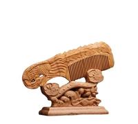 Massage Hair Combs Handmade Decorative Carved Pattern Scalp Hollow Out Portable Peach Wooden Comb