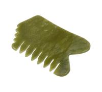 Massage Jade Comb with Xiuyan Jade for Head and Face Care | Anti Static Design, Relax Body and Mind, Release Muscle Tension, Fatigue, Green Finish