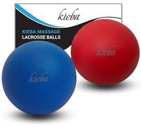 Massage Lacrosse Balls for Myofascial Release, Trigger Point Therapy, Muscle Knots, and Yoga Therapy. Set of 2 Firm Balls (Blue and Red)