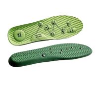 Massage Magnetic Therapy Sports Shock Absorption Soft Elastic Wormwood Deodorant Sweat Absorbent Breathable Insoles(Green,37-38)