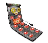 Massage Mat with 20 Neck Shiatsu Kneading Massage Heads, 9 Modes 9 Levels, Heated Mattress Pad Full Body Massager Cushion(Grey Flannel)
