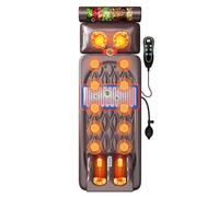 Massage Mat with Heating Full Body Massage Bed with 10 Motors Vibrating PU Leather Massage Mattress with Detachable Neck Massage Pillow and Waist Airbag Full Back Massage Chair Pad for Women Men