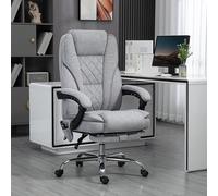 Vinsetto Massage Office Chair, Heated Reclining Desk Chair, Grey