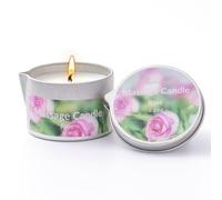 Massage Oil Candle Low Temp for Body Treatment, All Natural Scented Soybean Wax Massage Oil Candle, Vegan Moisturizing Body Oil, Relaxing Therapy SPA Lotion 65g (Rose)