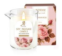 Massage Oil Candle, Rose Fragrance - 240ml (8.1 oz) Low-Temperature Soybean Candle for Romantic Couples Massage & Home Spa &Stress Relief - Gift for Date Night, Mother’s Day & Anniversary