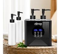 Massage Oil Warmer Double Bottle Professional Electric Lotion Digital Heater for SPA, Portable Oil Warmer Heated Cream for Beauty Salon Home, with ℃/℉ Switchable Display, Four Oil Dispenser Bottle