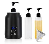 Massage Oil Warmer with 2 Bottles & Timer - Professional Lotion Warmer Heater 30°C-65°C, 360° Surround Fast Heating, Adjustable Temperature, Quiet Compact Spa Oil Heater for Salon Home, Spa