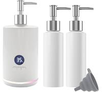Massage Oil Warmer with Two Oil Bottle Dispenser for Heating Liquids Such as Essential Oils, lotions and Shower gels for Home, Professional Salons, spa White