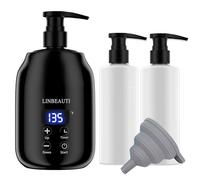 Massage Oil Warmer with Two Oil Bottle Dispenser, Lotion Bottle Warmer Dispenser Heater, Smart Touch Key Electric Warm Lotion Dispenser, Lube Gel Cream Warmer for Home Pro Salon Spa Massage(Black)