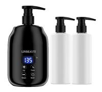 Massage Oil Warmer with Two Oil Bottle Dispenser, Lotion Bottle Warmer Dispenser Heater, Smart Touch Key Electric Warm Lotion Dispenser, Lube Gel Cream Warmer for Home Pro Salon Spa Massage(Black)