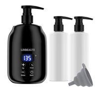 Massage Oil Warmer with Two Oil Bottle Dispenser, Lotion Bottle Warmer Dispenser Heater, Smart Touch Key Electric Warm Lotion Dispenser, Lube Gel Cream Warmer for Home Pro Salon Spa Massage（Black）