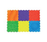 Massage Puzzle Textured Floor Tiles Indoor/Outdoor Use Assorted Bright Colours (Pack of 6) TEXMP6-BR