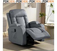 More4Homes Caesar Single Motor Electric Rise Recliner Bonded Leather Armchair Electric Lift Riser Chair (Black)
