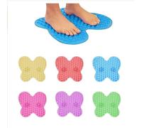 Massage Reflexology Foot Mat 36.5cm Washable Acupressure Pain Relief Massage Pad Butterfly Shape for Relaxation, Stress Relief, Foot Stimulation, Home Office Use Random Colour