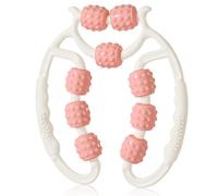 Massage Roller, Cellulite Massager, Massage Roller with Handle for Leg, Foot, Arm Massage (White + Orange)