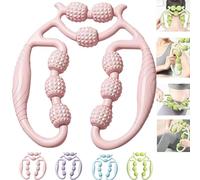 Massage Roller Cellulite Roller Muscle Relaxer Circular Leg Clamps Manual Foam Leg Massage Tools for Arms Calf Gym (Pink)