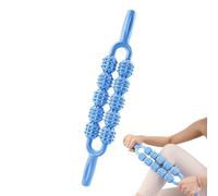 Massage Roller - Leg | Roller With 10 Stainless Steel Wheels Body | Portable PP Manual Muscle Massage Relaxer | Personal Handheld Massager P