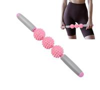 Massage Roller Stick - Hedgehog Spiky Ball Muscle Relief, Deep Tissue Trigger Point therpy, 52.5cm X 6cm X 6cm + Red Textured surfacee, Environmental PVC Polymer Casting - for Fitness & Recovery