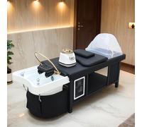 Massage Shampoo Bed, Head Spa Bed with Foot Bath Basin, Head Spa Equipment, Japanese Head Treatment Shampoo Table, with Fumigation & Water Circulation, for Salons, Beauty, Salon