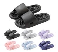 Massage Slippers for Couples Men and Women - Quick Dry Bathroom Shower Sandals, Acupressure Footbed, Non Slip Waterproof Indoor Home Slides Summer Anti Skid Loungewear