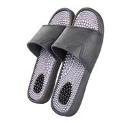 Massage slippers for men,indoor Therapeutic Reflexology Sandals for Acupoint Massage Arch Pain Relief Non-Slip Massage Shoes for Bath Shower,Foot Massage Slippers(Size:EU 42/43,Color:Black/grey)