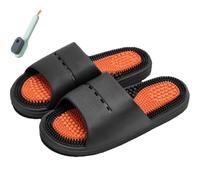Massage Slippers for Men & Women, Acupressure Massage Sandals, Foot Massage Shoes, Ultra Soft, Quick-Drying, Non-Slip,Black,40