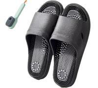 Massage Slippers for Men & Women, Acupressure Massage Sandals, Foot Massage Shoes, Ultra Soft, Quick-Drying, Non-Slip,Black,5.5 UK