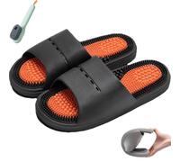 Massage Slippers for Men & Women, Acupressure Massage Sandals, Foot Massage Shoes, Ultra Soft, Quick-Drying, Non-Slip,Black,5.5 UK