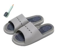 Massage Slippers for Men & Women, Acupressure Massage Sandals, Foot Massage Shoes, Ultra Soft, Quick-Drying, Non-Slip,Grey,44