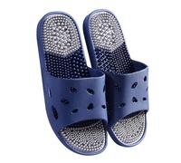 Massage Slippers Non-Slip Open Toe Shower Shoes Men Women Reflexology Acupuncture Sandals Plantar Fasciitis Acupressure Slippers Deep Tissue Foot Massager(Blue,44/45 EU)