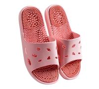Massage Slippers Non-Slip Open Toe Shower Shoes Men Women Reflexology Acupuncture Sandals Plantar Fasciitis Acupressure Slippers Deep Tissue Foot Massager(Pink,36/37 EU)