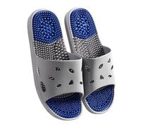 Massage Slippers Non-Slip Open Toe Shower Shoes Men Women Reflexology Acupuncture Sandals Plantar Fasciitis Acupressure Slippers Deep Tissue Foot Massager(Grey,38/39 EU)