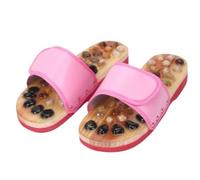 Massage Slippers Pebbles Massage Slippers Rotating Feet Sandals Adjustable Relaxation Foot Massager Shoes(Pink,37-38)