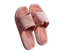 Massage Slippers Solid Colour Men's Slippers Bathroom Anti-Slip Massage Sandals Women Simple Soft Bottom Shoes(Pink,36-37)