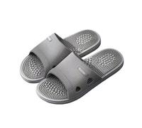 Massage Slippers Solid Colour Men's Slippers Bathroom Anti-Slip Massage Sandals Women Simple Soft Bottom Shoes(Light Grey,44-45)