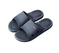 Massage Slippers Solid Colour Men's Slippers Bathroom Anti-Slip Massage Sandals Women Simple Soft Bottom Shoes(Dark Gray,38-39)
