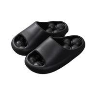 Massage Slippers Summer Massage Slippers for Women Thick Sole Non-Slip Beach Shoes Comfort Soft Cloud Indoor Home Sandals(Black,39-40)