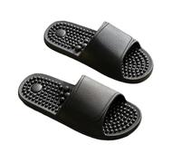 Massage Slippers Unisex Slippers Summer Cloud Foam Indoor Slides with Non-Slip Sole, Breathable Massage Sandals for Bathroom Shower(Black,36-37)
