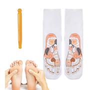 Massage Socks | Elastic Fit with Point Chart,Feet Massaging Cotton Socks | for Elderly Ladies Father Wife Living Room Bedroom Dorm Apartment Travel