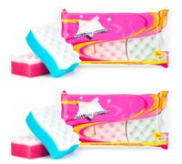 Massage Sponges - 2 Packs of 3 (Total 6 Sponges) | Super-Absorbent & Exfoliating Bath Sponges