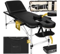 Tectake Massage Table 3-Zone Aluminium 5cm Padding and Bag - Black, Black