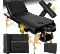 tectake 3 Zone Massage Table Somwang with Bolster Set in Black TECTAKE Black